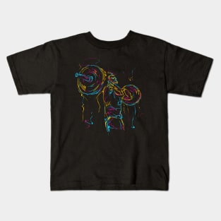 Strong Man Powerlifting Abstract Kids T-Shirt